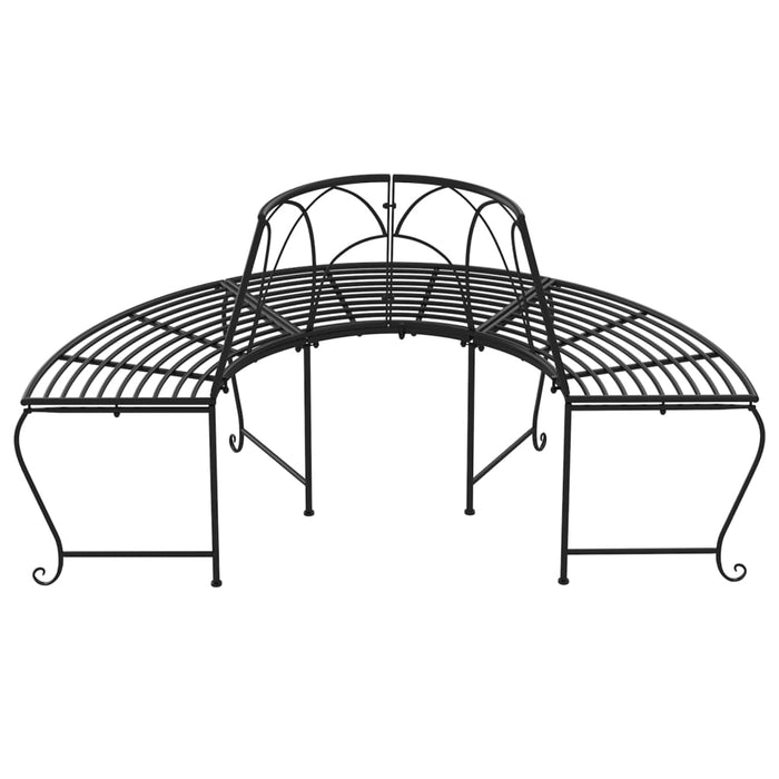 Bancă semicirculară de copac, negru, Ø159 cm, oțel - WALTI WALTI