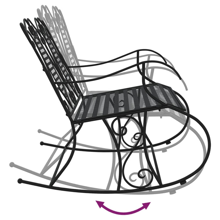 Bancă balansoar cu 2 locuri, negru, 113 cm, oțel - WALTI WALTI