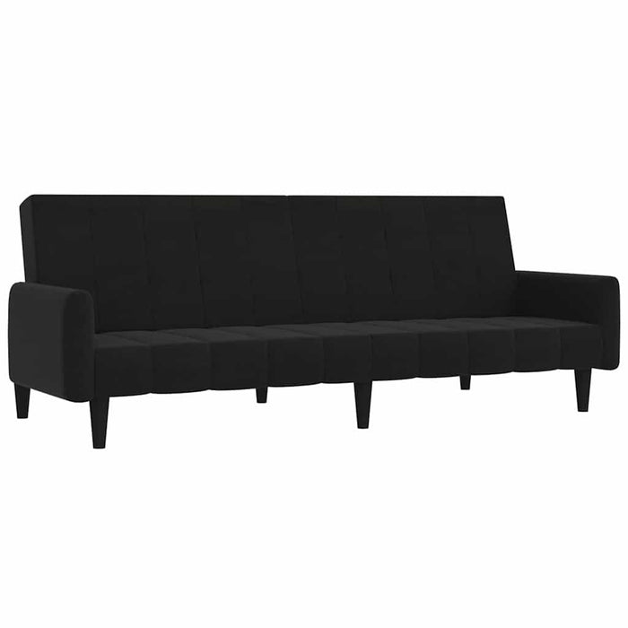 Canapea extensibilă cu 2 locuri, negru, microfibră WALTI