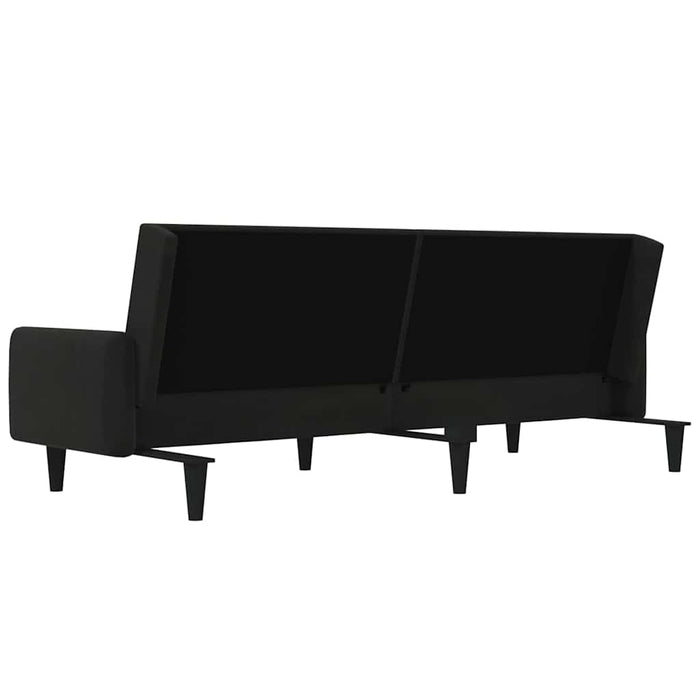Canapea extensibilă cu 2 locuri, negru, microfibră WALTI