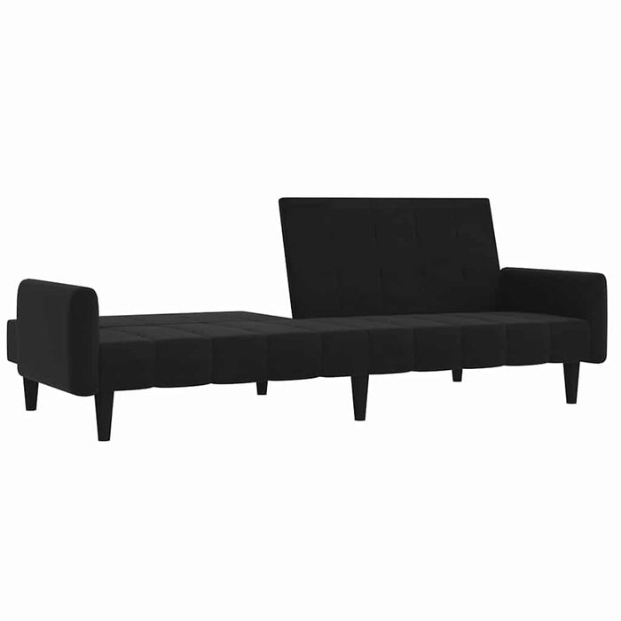 Canapea extensibilă cu 2 locuri, negru, microfibră WALTI