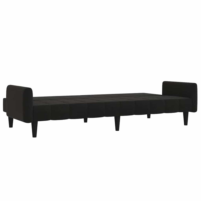 Canapea extensibilă cu 2 locuri, negru, microfibră WALTI