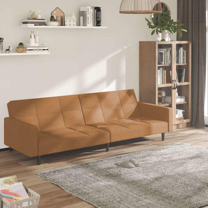 Canapea extensibilă cu 2 locuri, gri taupe, microfibră WALTI