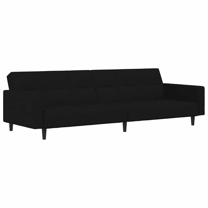 Canapea extensibilă cu 2 locuri, negru, microfibră WALTI