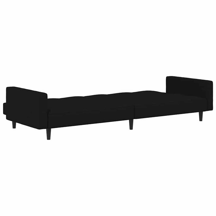 Canapea extensibilă cu 2 locuri, negru, microfibră WALTI