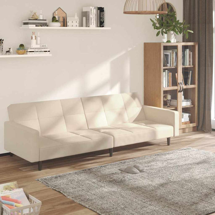 Canapea extensibilă cu 2 locuri, crem, microfibră WALTI