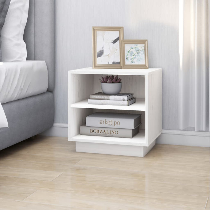 Noptiere, 2 buc., alb, 40x34x40 cm, lemn masiv de pin - WALTI WALTI