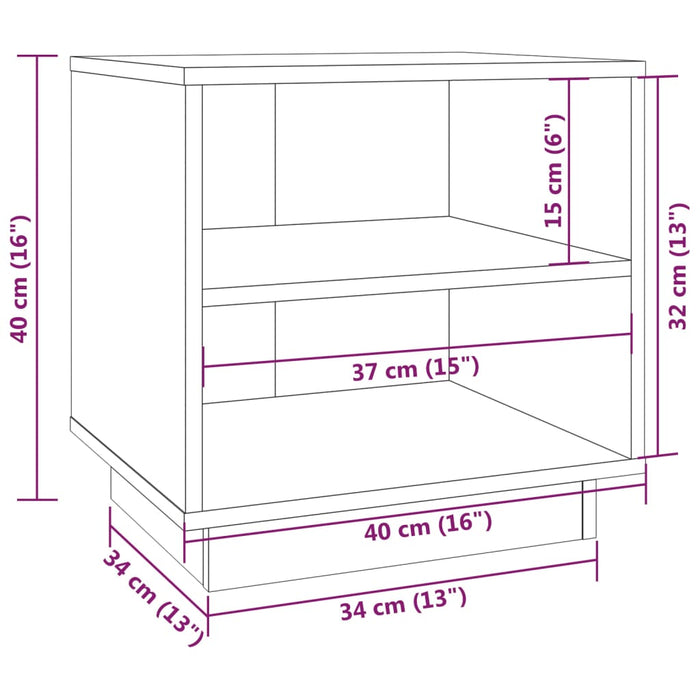 Noptiere, 2 buc., alb, 40x34x40 cm, lemn masiv de pin - WALTI WALTI