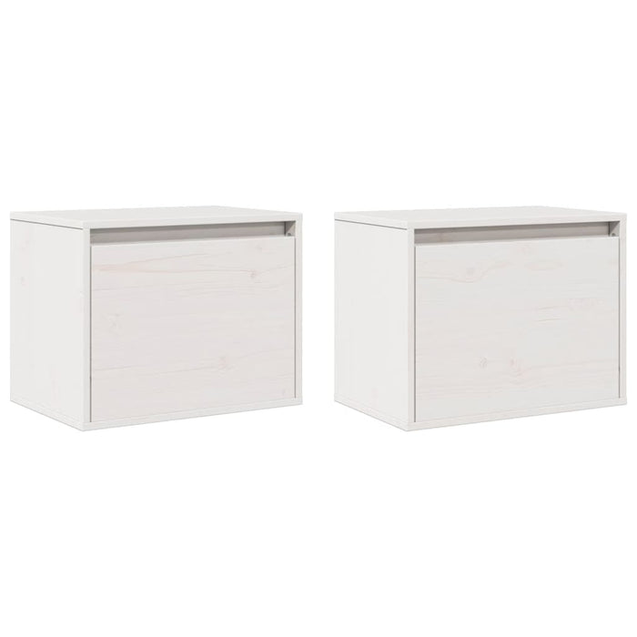Dulapuri de perete, 2 buc., alb, 45x30x35 cm, lemn masiv de pin - WALTI WALTI