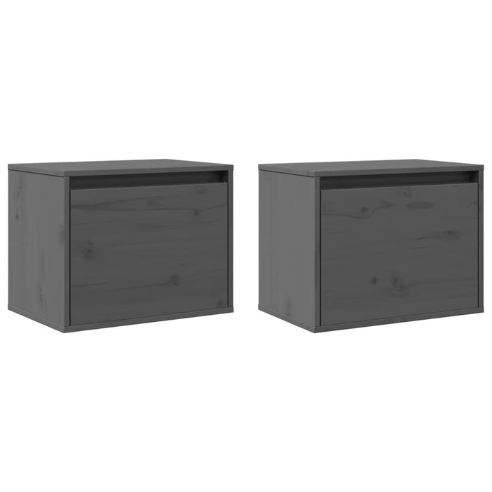 Dulapuri de perete, 2 buc., gri, 45x30x35 cm, lemn masiv de pin - WALTI WALTI