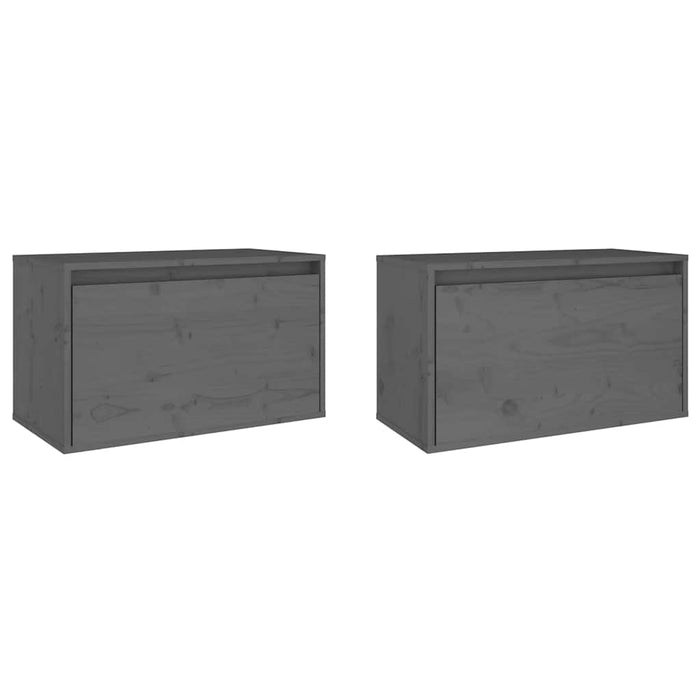 Dulapuri de perete, 2 buc., gri, 60x30x35 cm, lemn masiv de pin WALTI