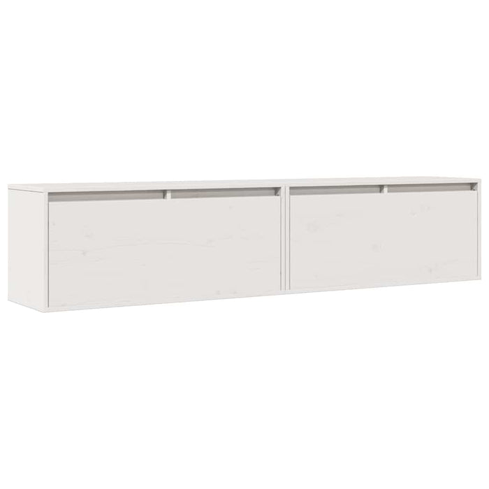 Dulapuri de perete 2 buc. alb, 80x30x35 cm, lemn masiv de pin - WALTI WALTI