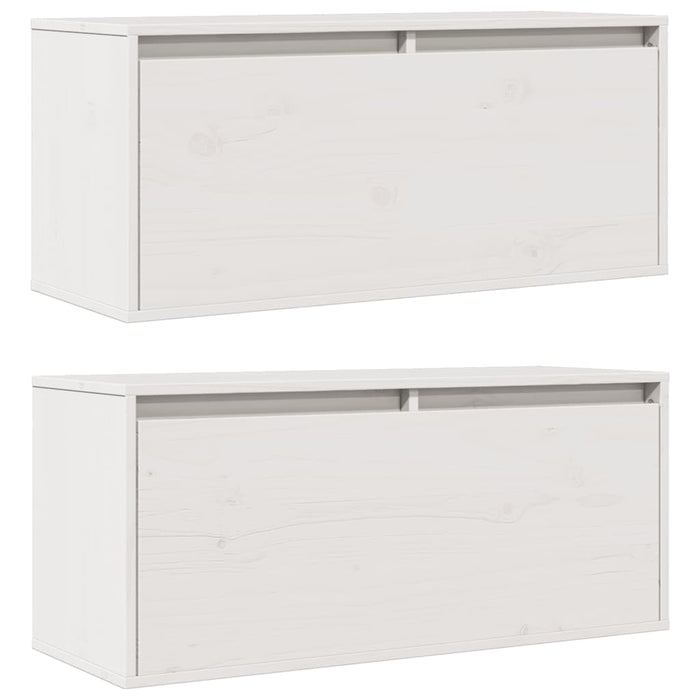 Dulapuri de perete 2 buc. alb, 80x30x35 cm, lemn masiv de pin - WALTI WALTI