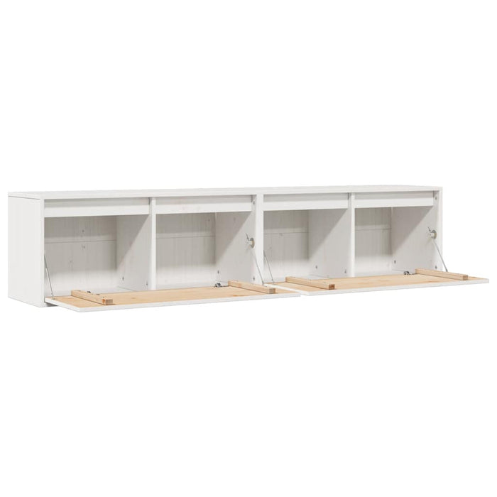 Dulapuri de perete 2 buc. alb, 80x30x35 cm, lemn masiv de pin - WALTI WALTI