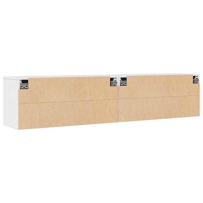 Dulapuri de perete 2 buc. alb, 80x30x35 cm, lemn masiv de pin - WALTI WALTI