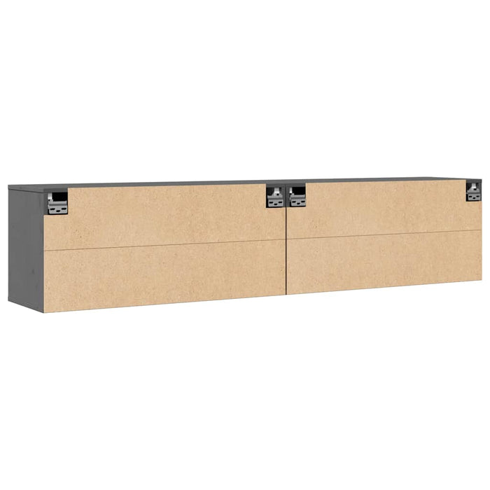 Dulapuri de perete 2 buc. gri, 80x30x35 cm lemn masiv de pin WALTI