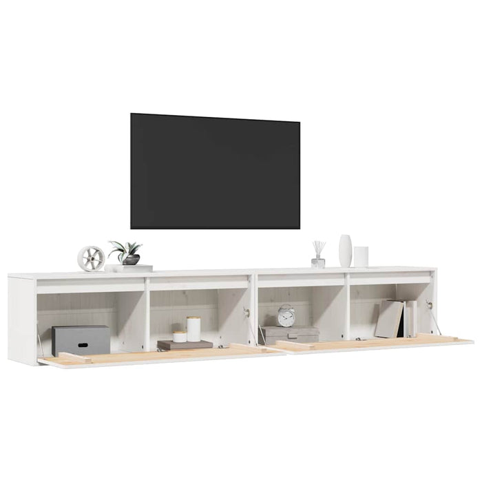 Dulapuri de perete 2 buc., alb, 100x30x35 cm, lemn masiv de pin - WALTI WALTI