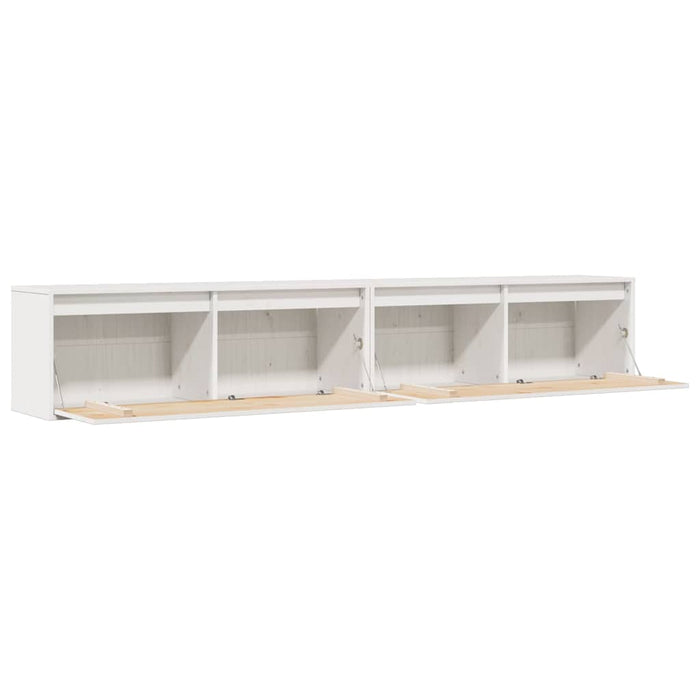 Dulapuri de perete 2 buc., alb, 100x30x35 cm, lemn masiv de pin - WALTI WALTI