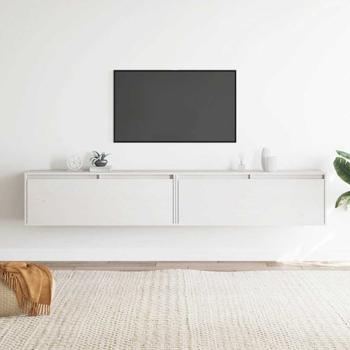 Dulapuri de perete 2 buc., alb, 100x30x35 cm, lemn masiv de pin - WALTI WALTI