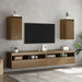 Dulapuri perete 2 buc, maro miere, 30x30x60 cm, lemn masiv pin - WALTI WALTI