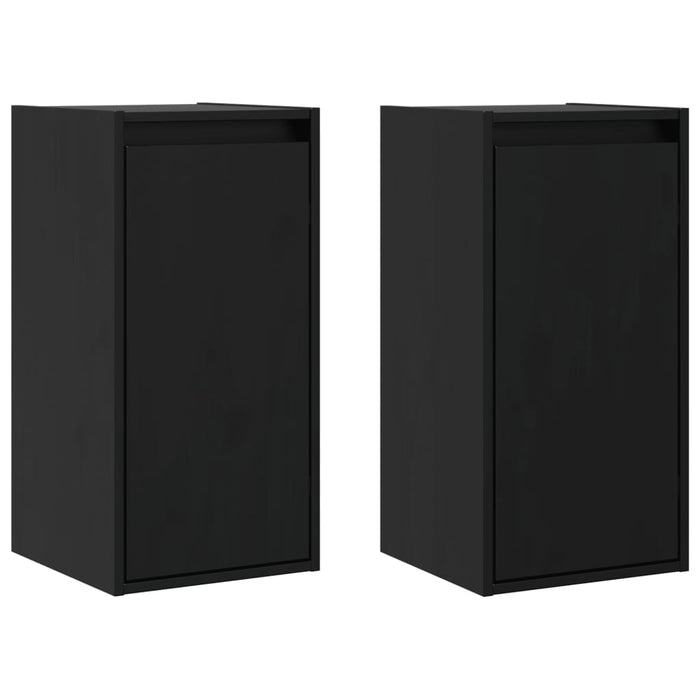 Dulapuri de perete, 2 buc., negru, 30x30x60 cm, lemn masiv pin - WALTI WALTI