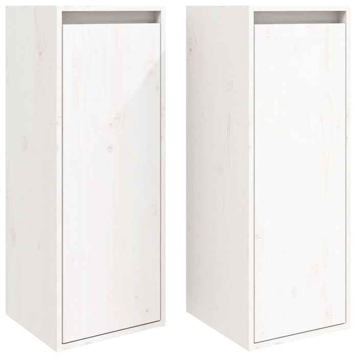 Dulapuri de perete, 2 buc., alb, 30x30x80 cm, lemn masiv de pin - WALTI WALTI