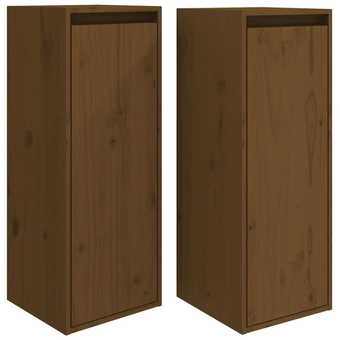 Dulapuri de perete 2 buc. maro miere 30x30x80 cm lemn de pin - WALTI WALTI