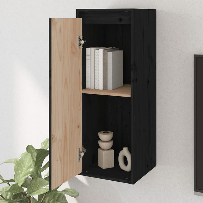 Dulapuri de perete 2 buc. negru 30x30x80 cm lemn masiv de pin - WALTI WALTI