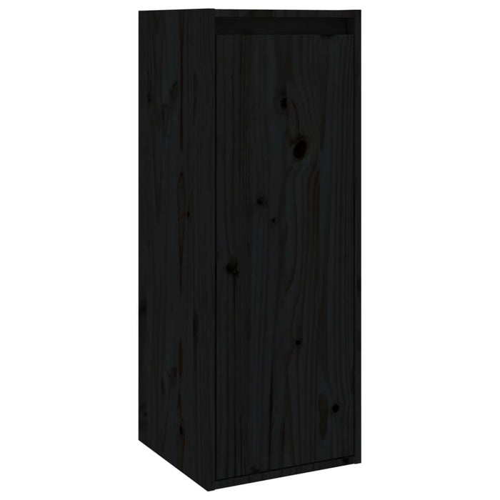 Dulapuri de perete 2 buc. negru 30x30x80 cm lemn masiv de pin - WALTI WALTI