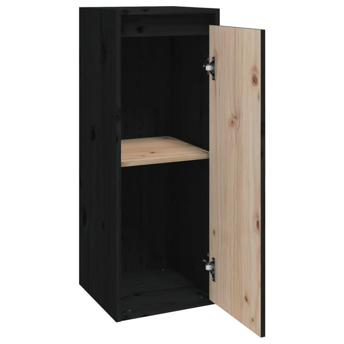 Dulapuri de perete 2 buc. negru 30x30x80 cm lemn masiv de pin - WALTI WALTI