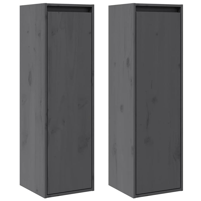 Dulapuri de perete, 2 buc., gri, 30x30x100cm, lemn masiv de pin - WALTI WALTI