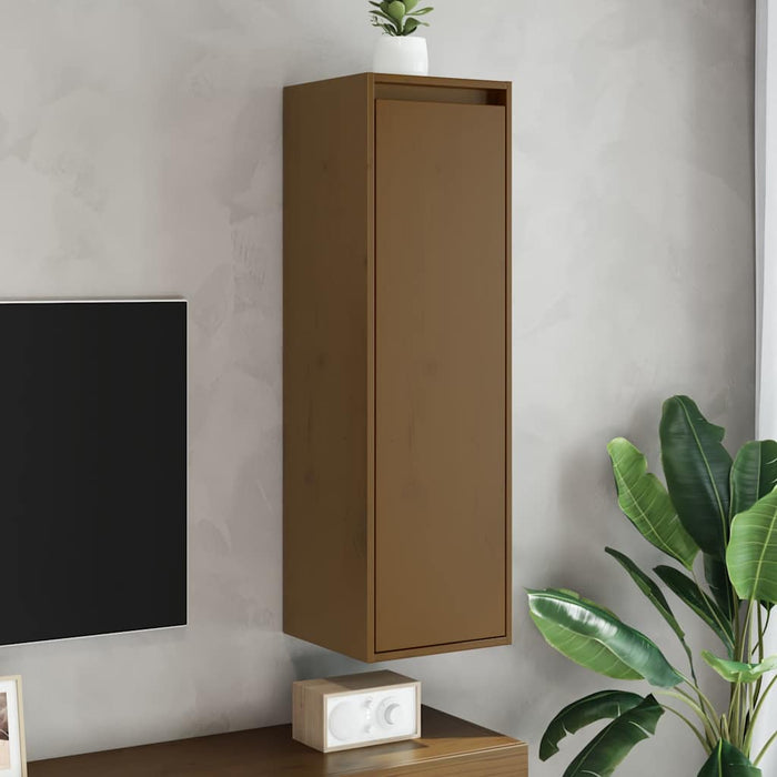 Dulapuri perete 2 buc. maro miere 30x30x100cm lemn masiv de pin WALTI