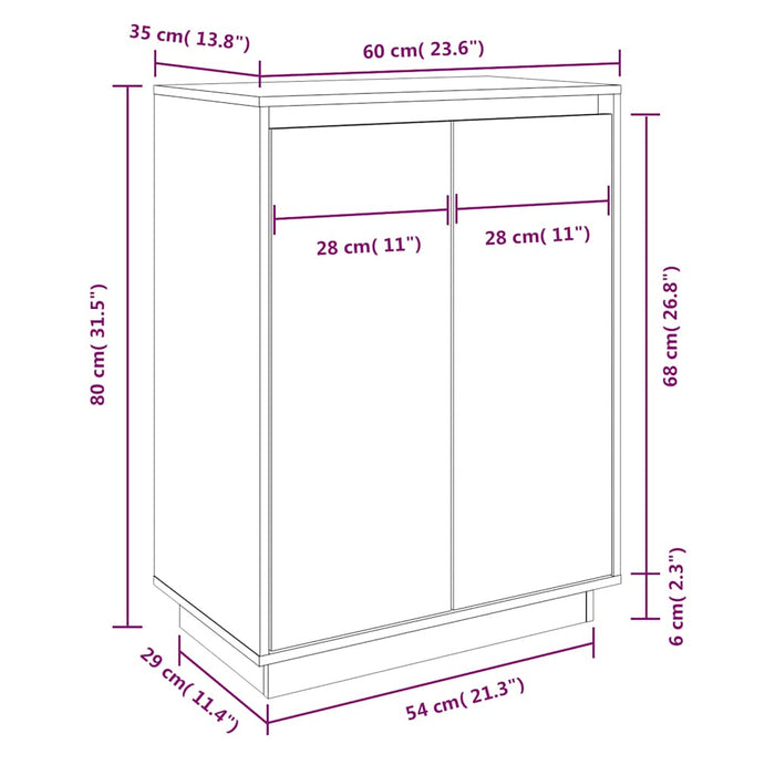 Pantofar, 60x35x80 cm, lemn masiv de pin - WALTI WALTI