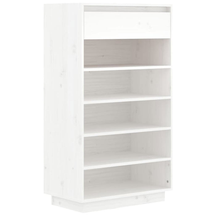 Pantofar, alb, 60x34x105 cm, lemn masiv de pin - WALTI WALTI