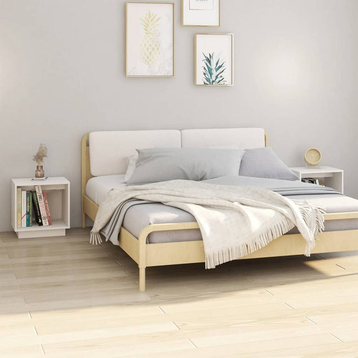 Noptiere, alb, 2 buc., 40x30x40 cm, lemn masiv de pin - WALTI WALTI
