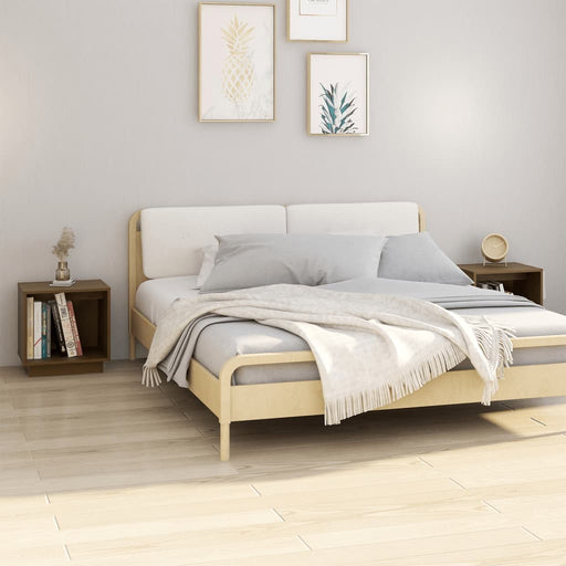 Noptiere, 2 buc, maro miere, 40x30x40 cm, lemn masiv de pin - WALTI WALTI