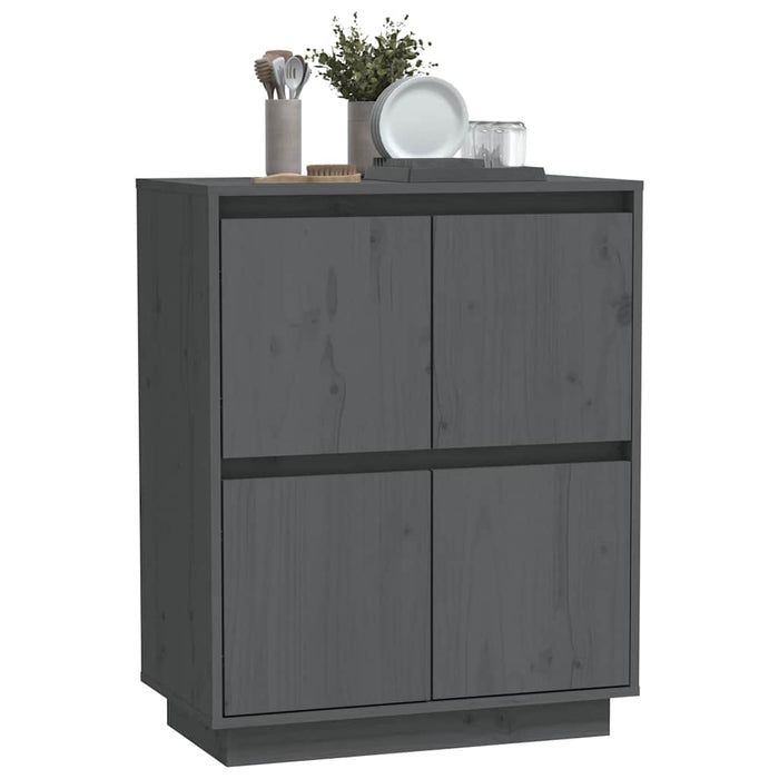 Dulap, gri, 60x34x75 cm, lemn masiv de pin WALTI