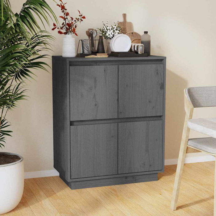 Dulap, gri, 60x34x75 cm, lemn masiv de pin WALTI