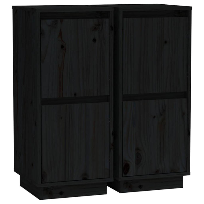 Servante, 2 buc., negru, 31,5x34x75 cm, lemn masiv de pin - WALTI WALTI