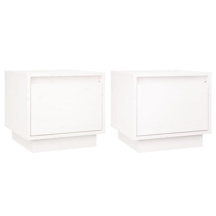 Noptiere, 2 buc., alb, 35x34x32 cm, lemn masiv de pin - WALTI WALTI