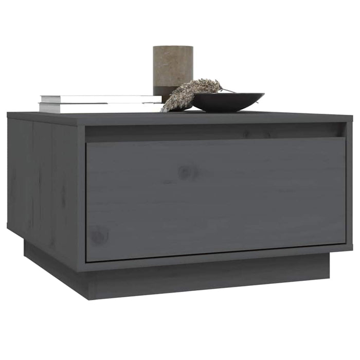 Măsuță de cafea, gri, 80x50x40 cm, lemn masiv de pin WALTI