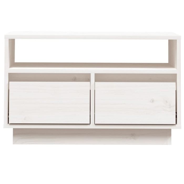 Comodă TV, alb, 60x35x37 cm, lemn masiv de pin - WALTI WALTI