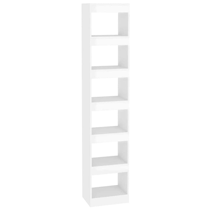 Bibliotecă/Separator cameră, alb extralucios, 40x30x198 cm WALTI