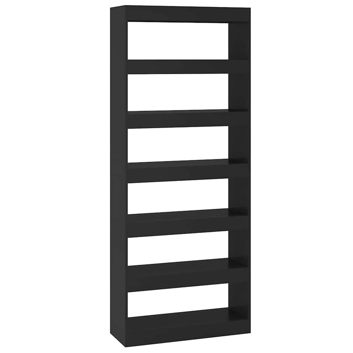 Bibliotecă/Separator cameră, negru, 80x30x198 cm, PAL WALTI