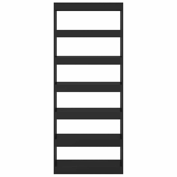 Bibliotecă/Separator cameră, negru, 80x30x198 cm, PAL WALTI