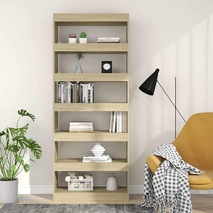 Bibliotecă/Separator cameră, stejar sonoma, 80x30x198 cm, PAL WALTI