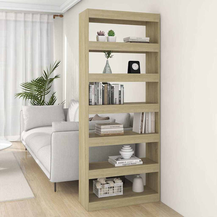 Bibliotecă/Separator cameră, stejar sonoma, 80x30x198 cm, PAL WALTI