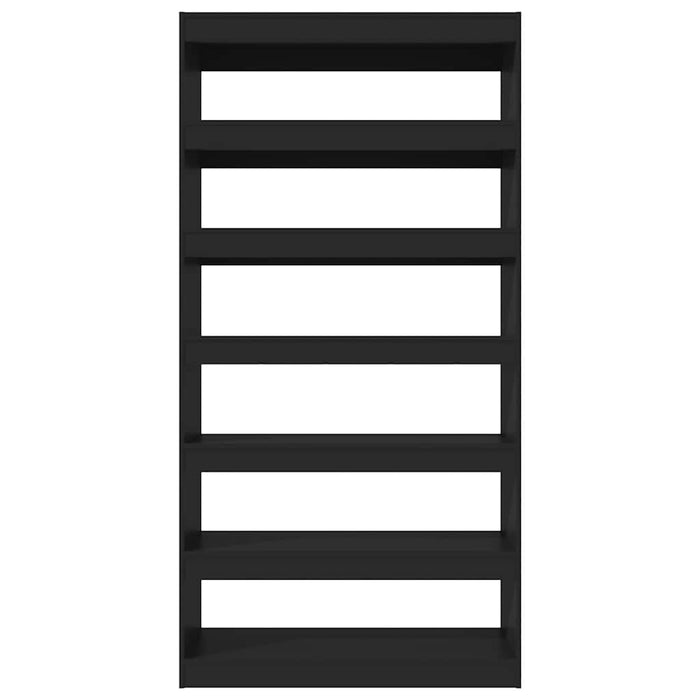 Bibliotecă/Separator cameră, negru, 100x30x198 cm, lemn WALTI