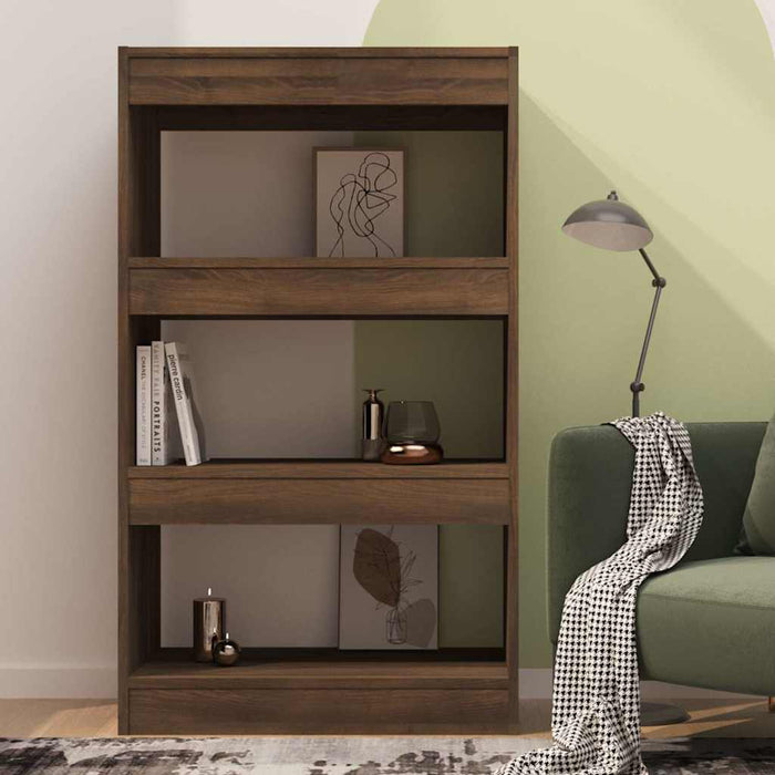 813604 vidaXL Book Cabinet/Room Divider Brown Oak 60x30x103 cm Chipboard WALTI