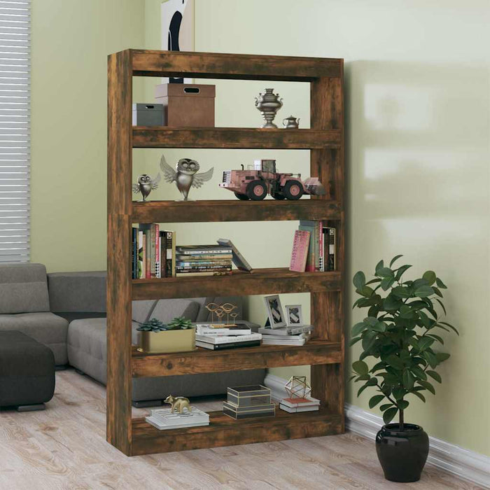 Bibliotecă/Separator cameră, stejar fumuriu, 100x30x166 cm WALTI